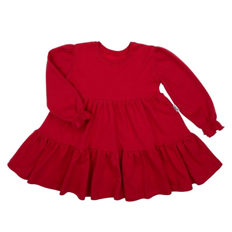 Sukienka dziewczęca z długim rękawem, bordowa, Nicol