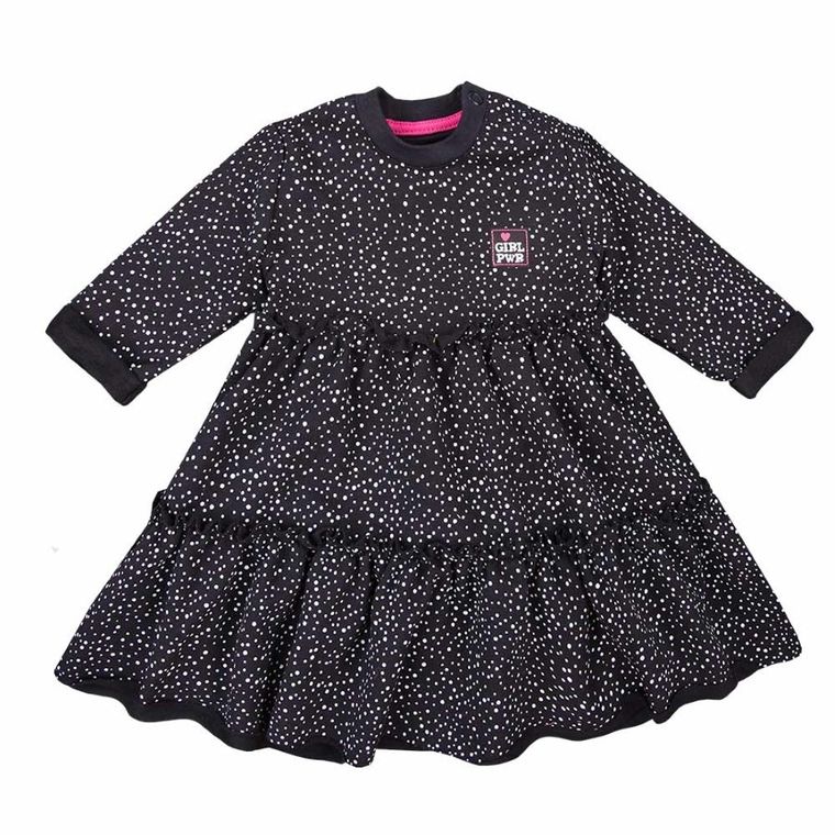 Sukienka dziewczęca z długim rękawem, czarna, Eevi