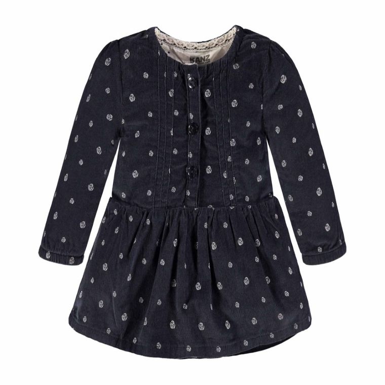 Sukienka dziewczęca z długim rękawem, czarna, Kanz