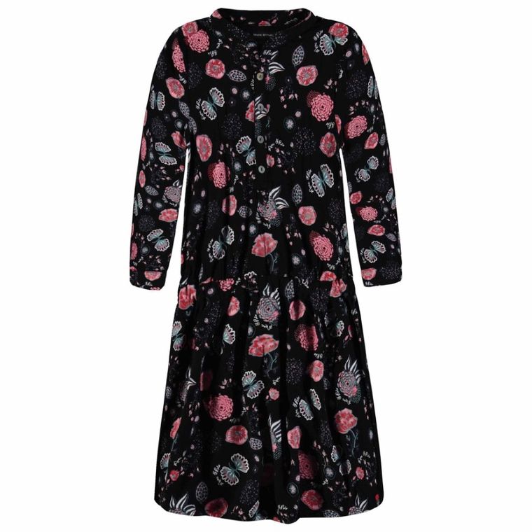 Sukienka dziewczęca z długim rękawem, czarna, Marc O'Polo