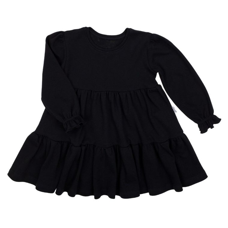 Sukienka dziewczęca z długim rękawem, czarna, Nicol