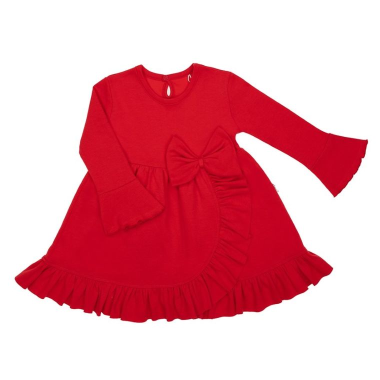 Sukienka dziewczęca z długim rękawem, czerwona, Nicol
