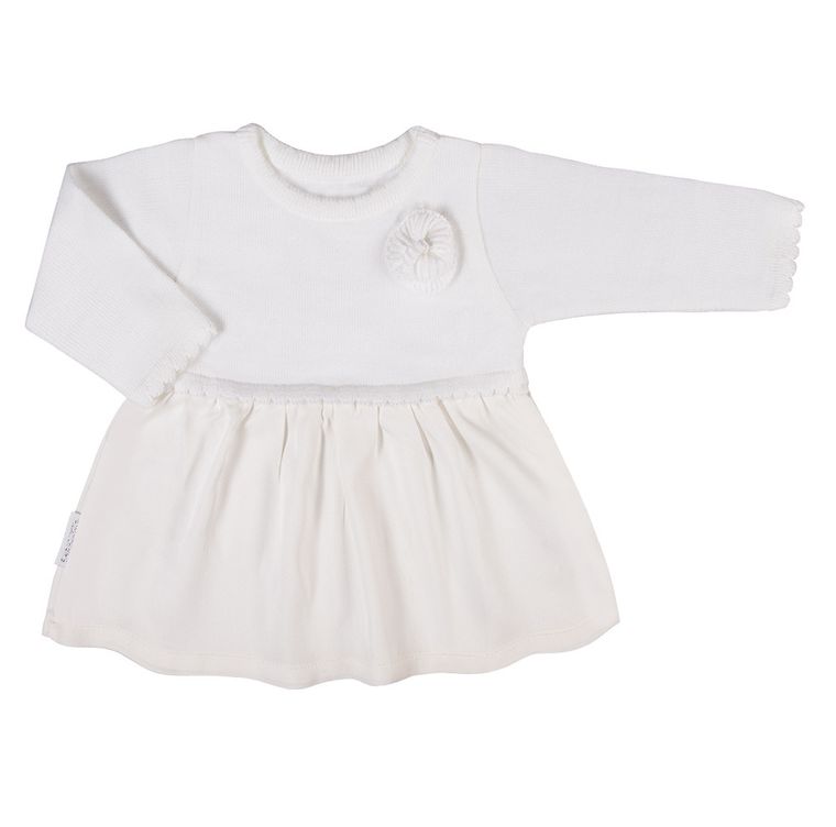 Sukienka dziewczęca z długim rękawem, ecru, Eevi