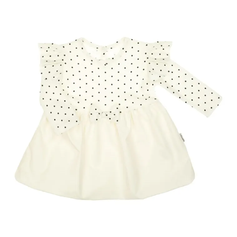 Sukienka dziewczęca z długim rękawem, ecru, Nicol