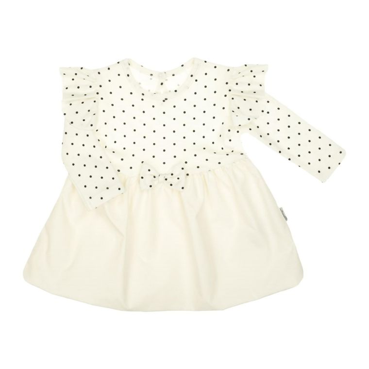 Sukienka dziewczęca z długim rękawem, ecru, Nicol