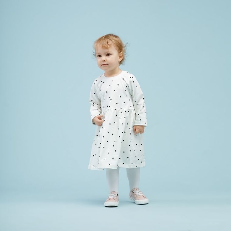 Sukienka dziewczęca z długim rękawem, ecru, Pinokio