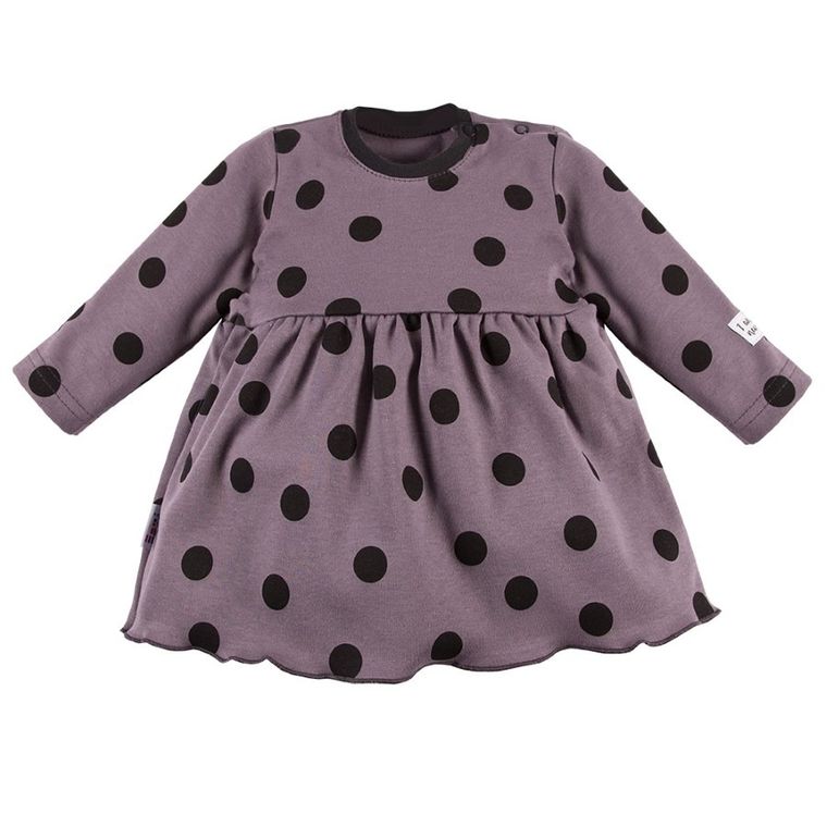 Sukienka dziewczęca z długim rękawem, grafitowa, Eevi