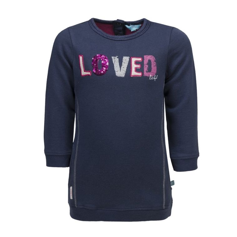 Sukienka dziewczęca z długim rękawem, granatowa, Lief