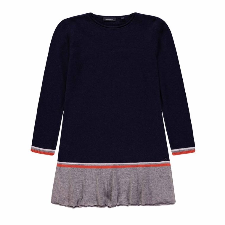 Sukienka dziewczęca z długim rękawem, granatowa, Marc O'Polo