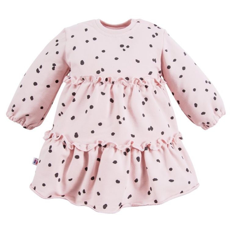 Sukienka dziewczęca z długim rękawem, jasnoróżowa, Eevi