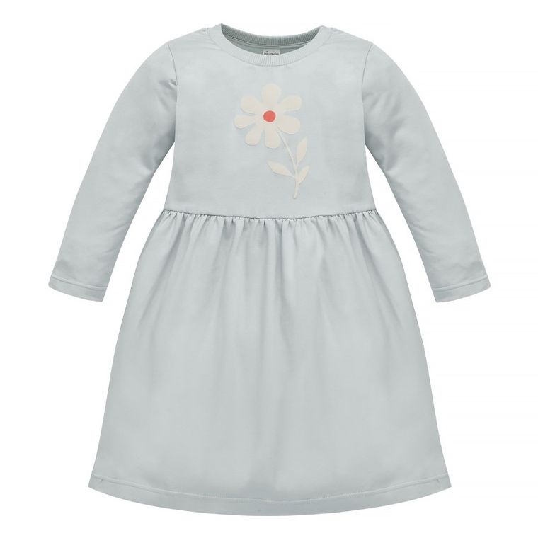 Sukienka dziewczęca z długim rękawem, miętowa, Pinokio