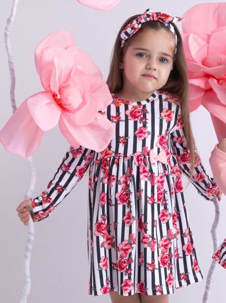 Sukienka dziewczęca z długim rękawem, mix, Nicol