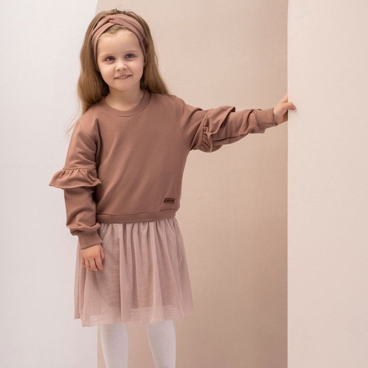 Sukienka dziewczęca z długim rękawem, mix, Nicol