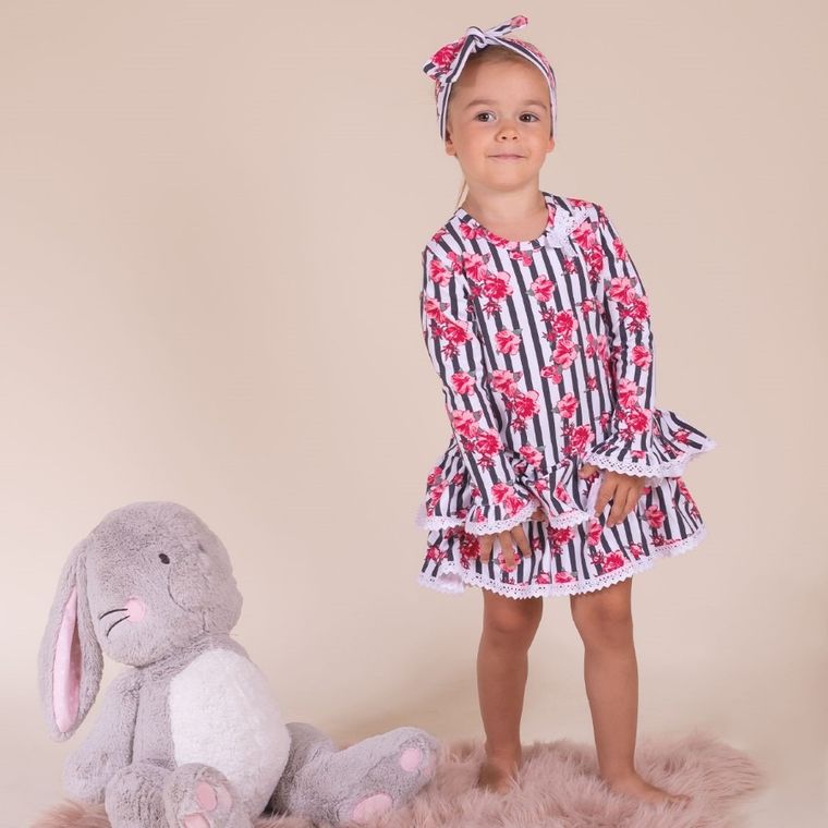 Sukienka dziewczęca z długim rękawem, mix, Nicol