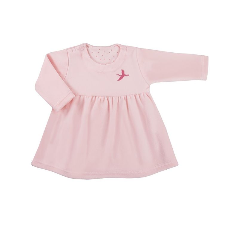 Sukienka dziewczęca z długim rękawem, różowa, Eevi