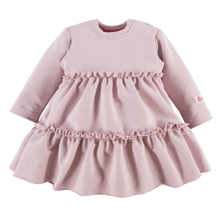 Sukienka dziewczęca z długim rękawem, różowa, Eevi