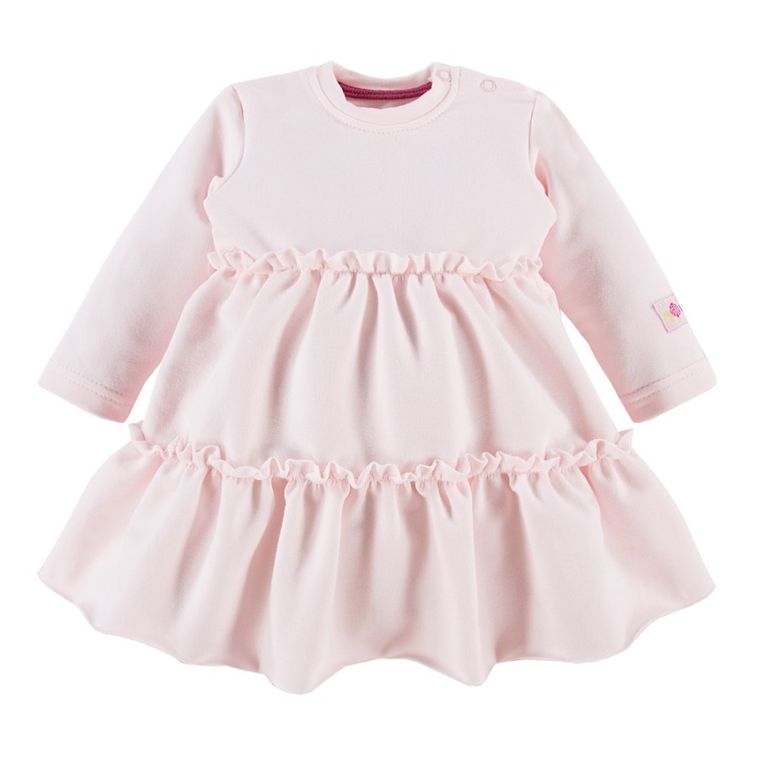 Sukienka dziewczęca z długim rękawem, różowa, Eevi