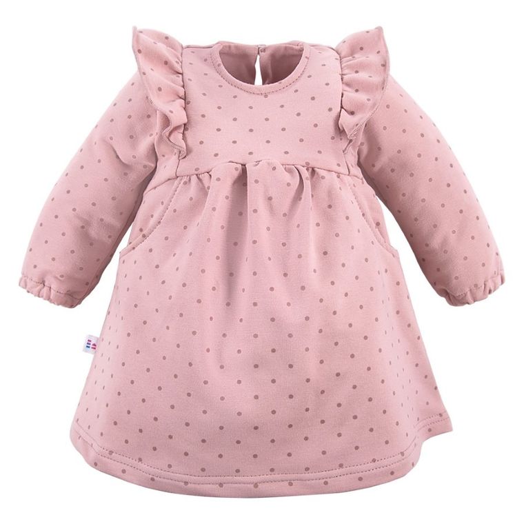 Sukienka dziewczęca z długim rękawem, różowa, Eevi
