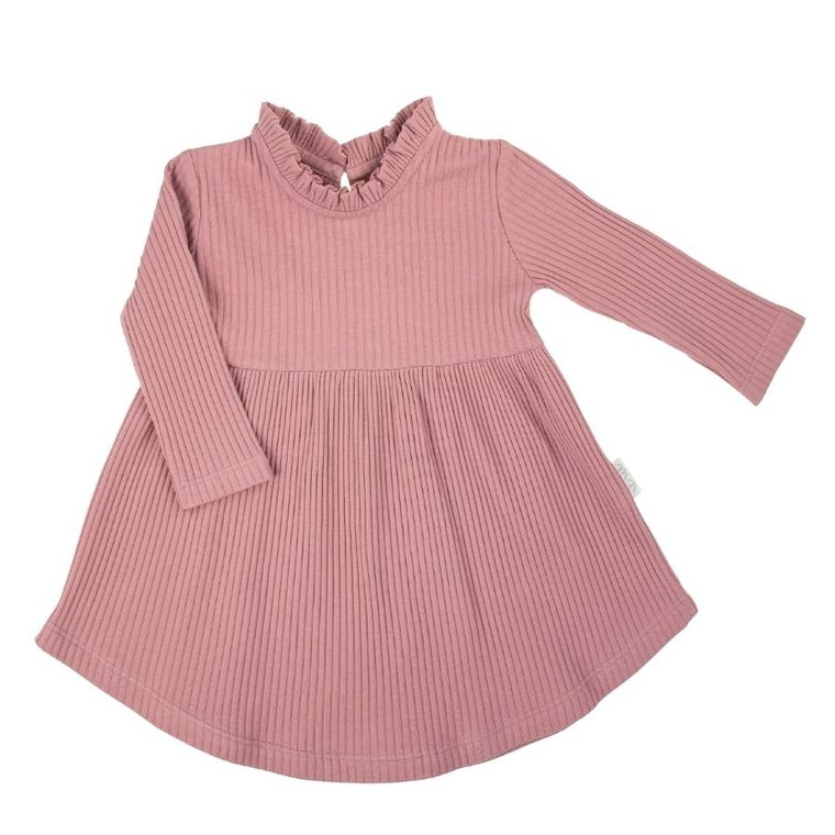 Sukienka dziewczęca z długim rękawem, różowa, Nicol