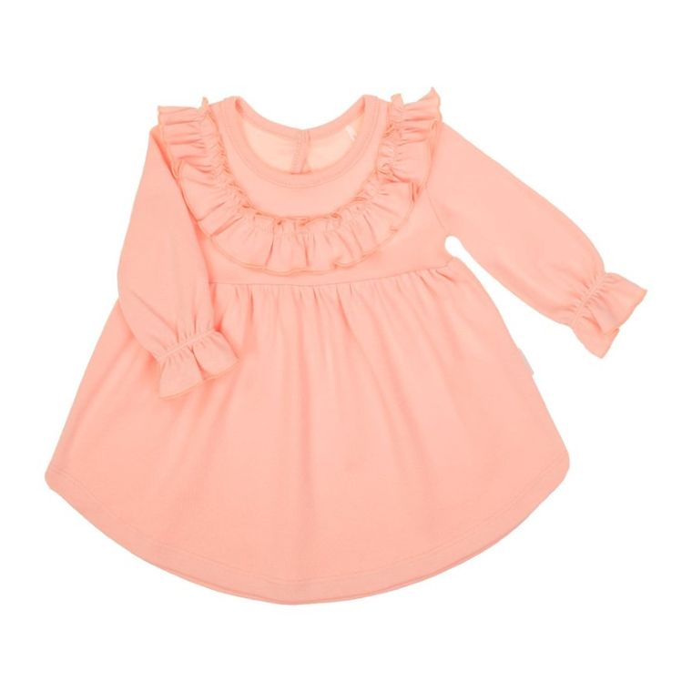 Sukienka dziewczęca z długim rękawem, różowa, Nicol