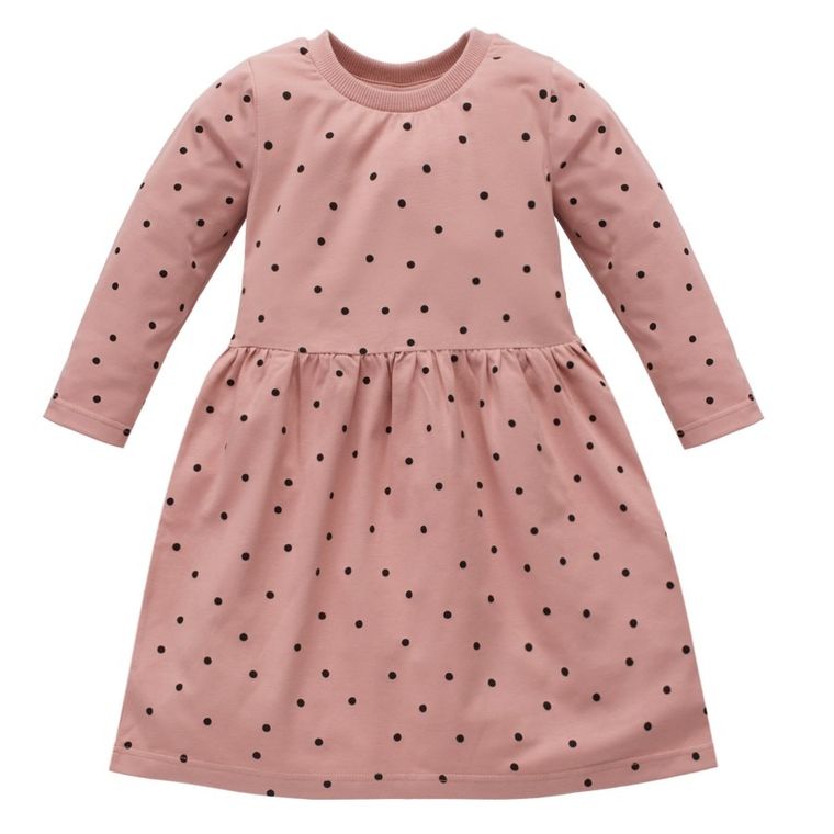 Sukienka dziewczęca z długim rękawem, różowa, Pinokio