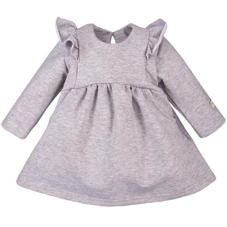 Sukienka dziewczęca z długim rękawem, szara, Eevi