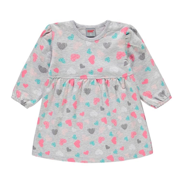Sukienka dziewczęca z długim rękawem, szara, Kanz