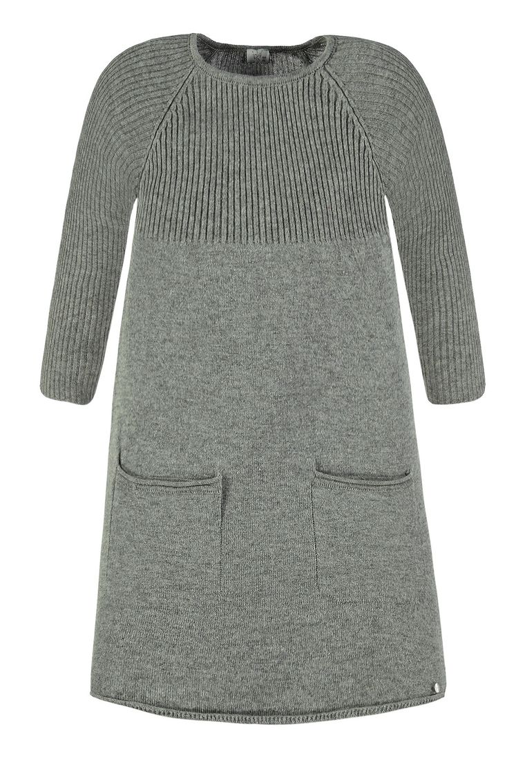Sukienka dziewczęca z długim rękawem, szara, Königsmuhle