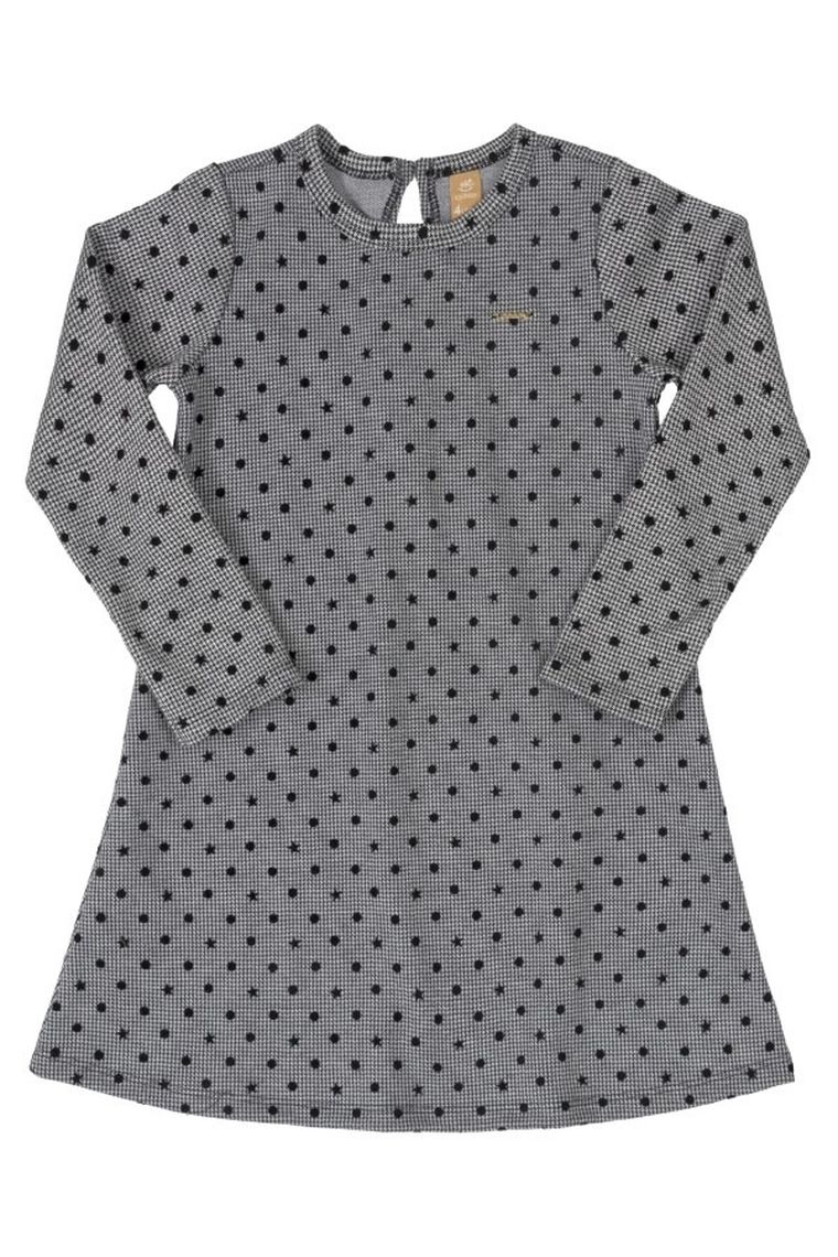 Sukienka dziewczęca z długim rękawem, szara, Up Baby