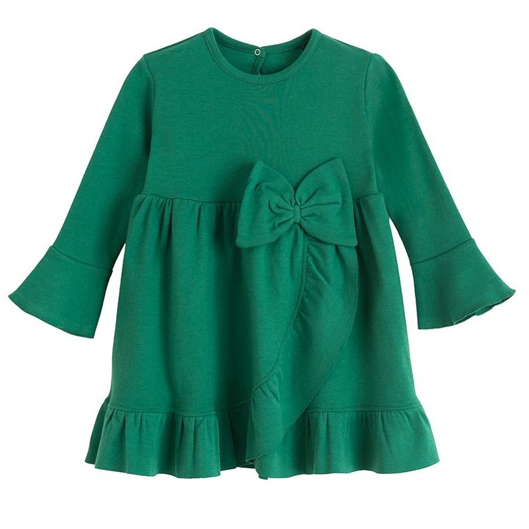 Sukienka dziewczęca z długim rękawem, zielona, Nicol