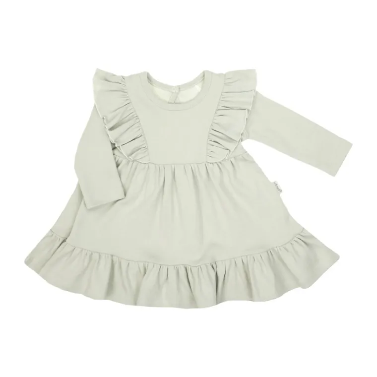 Sukienka dziewczęca z długim rękawem, zielona, Nicol