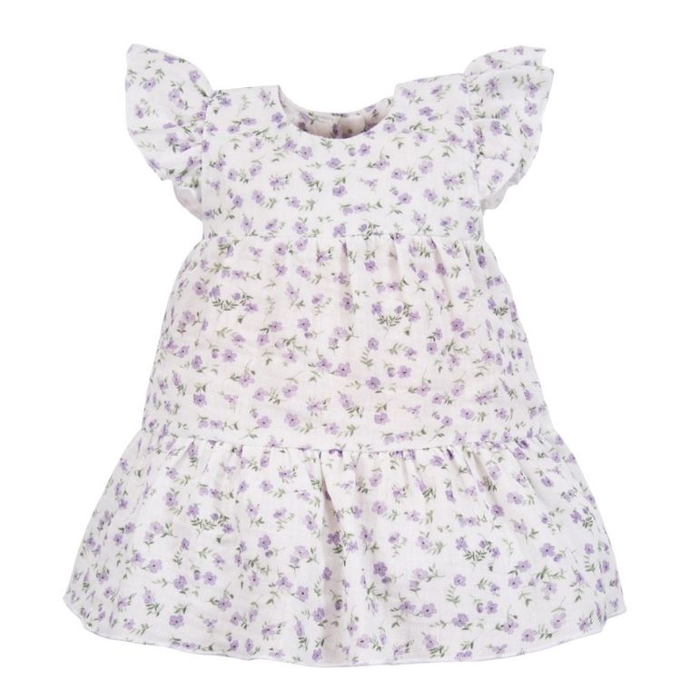 Sukienka dziewczęca z krótkim rękawem, biała, Eevi