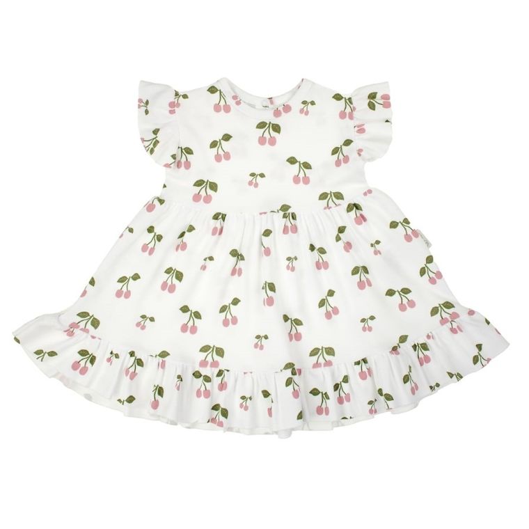 Sukienka dziewczęca z krótkim rękawem, biała, Nicol