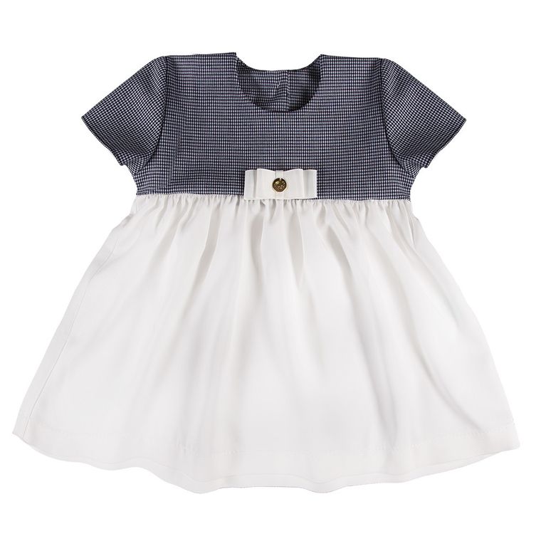 Sukienka dziewczęca z krótkim rękawem, biało-czarna, Eevi