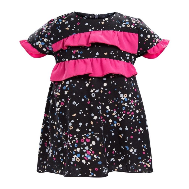 Sukienka dziewczęca z krótkim rękawem, czarna, Eevi