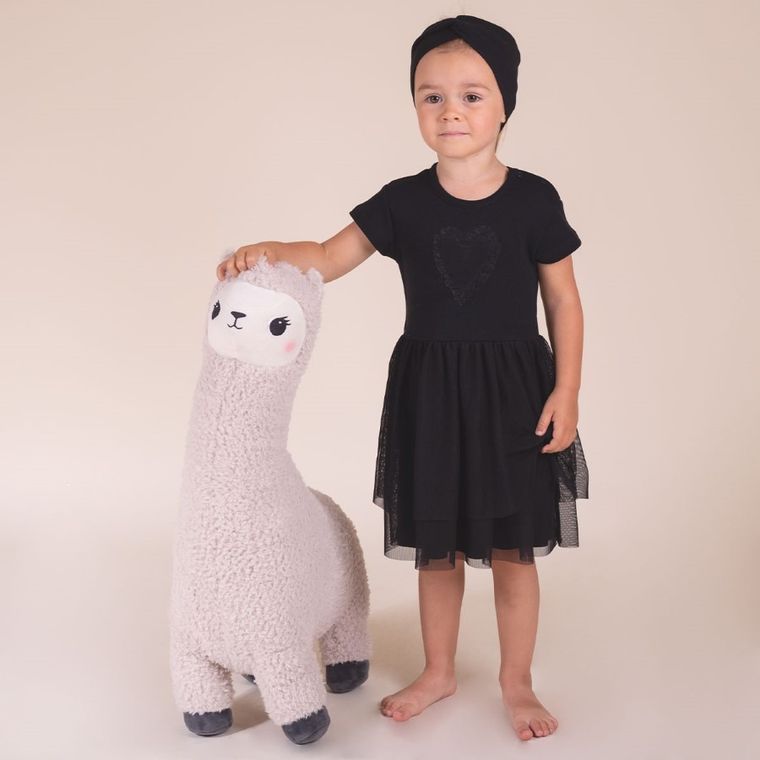 Sukienka dziewczęca z krótkim rękawem, czarna, Nicol