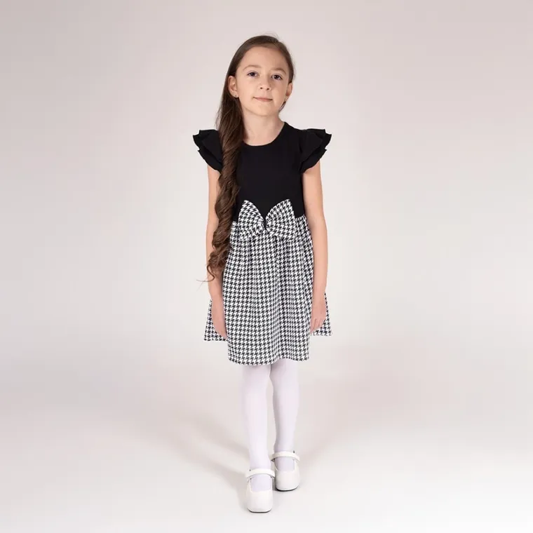 Sukienka dziewczęca z krótkim rękawem, czarna, Nicol