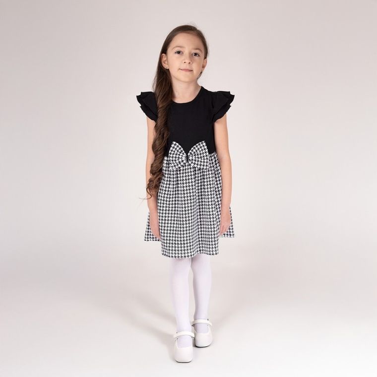 Sukienka dziewczęca z krótkim rękawem, czarna, Nicol