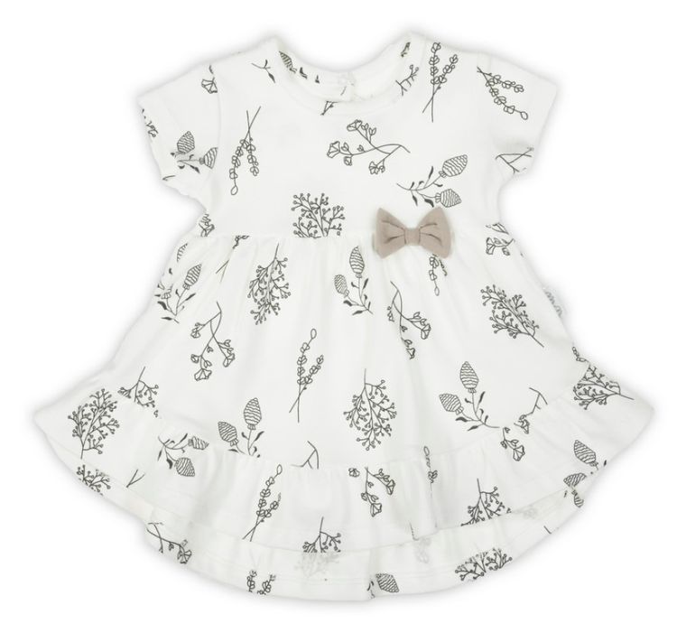 Sukienka dziewczęca z krótkim rękawem, ecru, Nicol