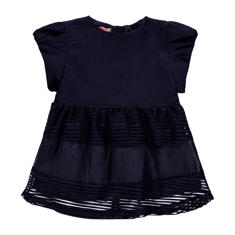 Sukienka dziewczęca z krótkim rękawem, granatowa, Kanz