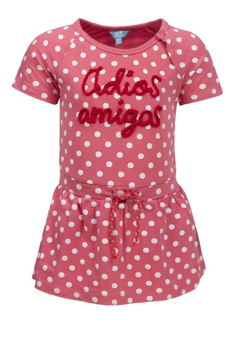 Sukienka dziewczęca z krótkim rękawem, koralowa, Lief