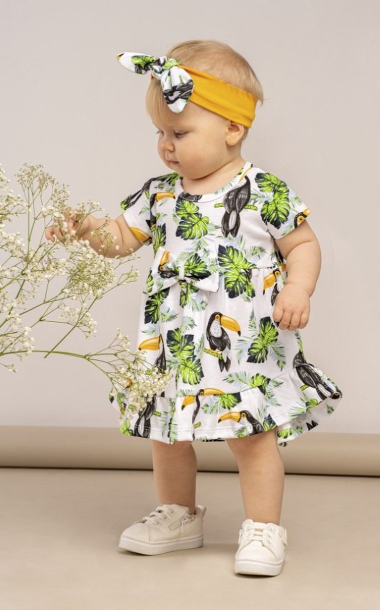 Sukienka dziewczęca z krótkim rękawem, mix, Nicol