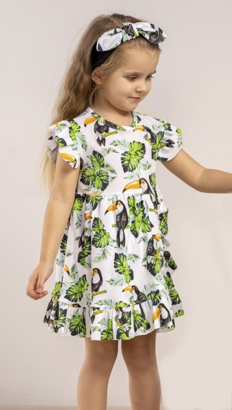 Sukienka dziewczęca z krótkim rękawem, mix, Nicol