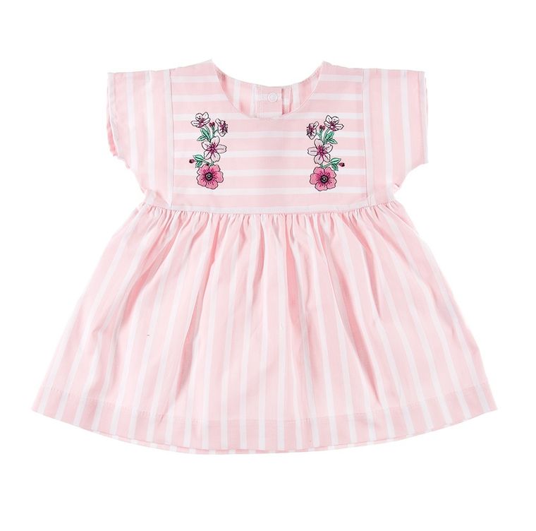 Sukienka dziewczęca z krótkim rękawem, różowa, Eevi