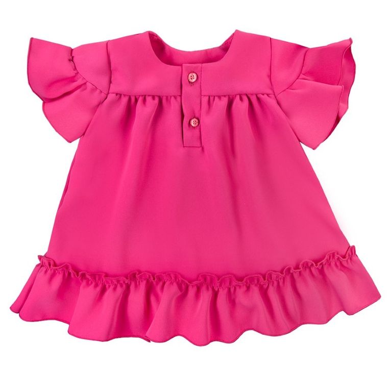 Sukienka dziewczęca z krótkim rękawem, różowa, Eevi