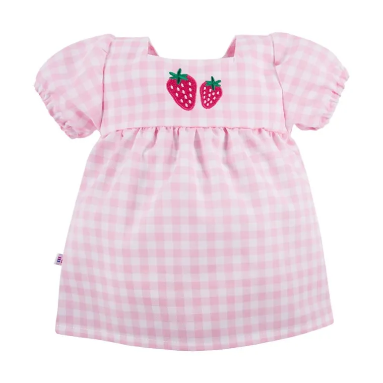 Sukienka dziewczęca z krótkim rękawem, różowa, Eevi