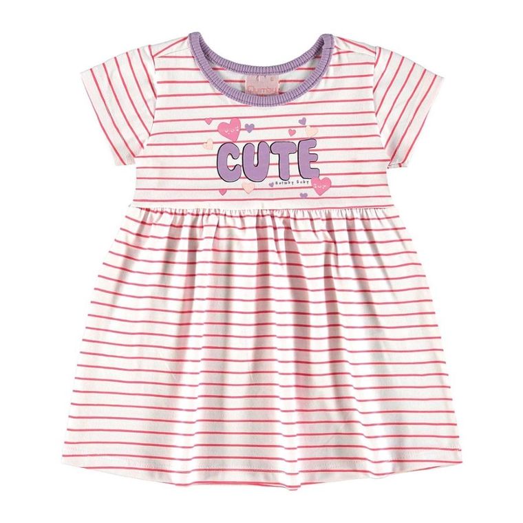 Sukienka dziewczęca z krótkim rękawem, różowa, Quimby