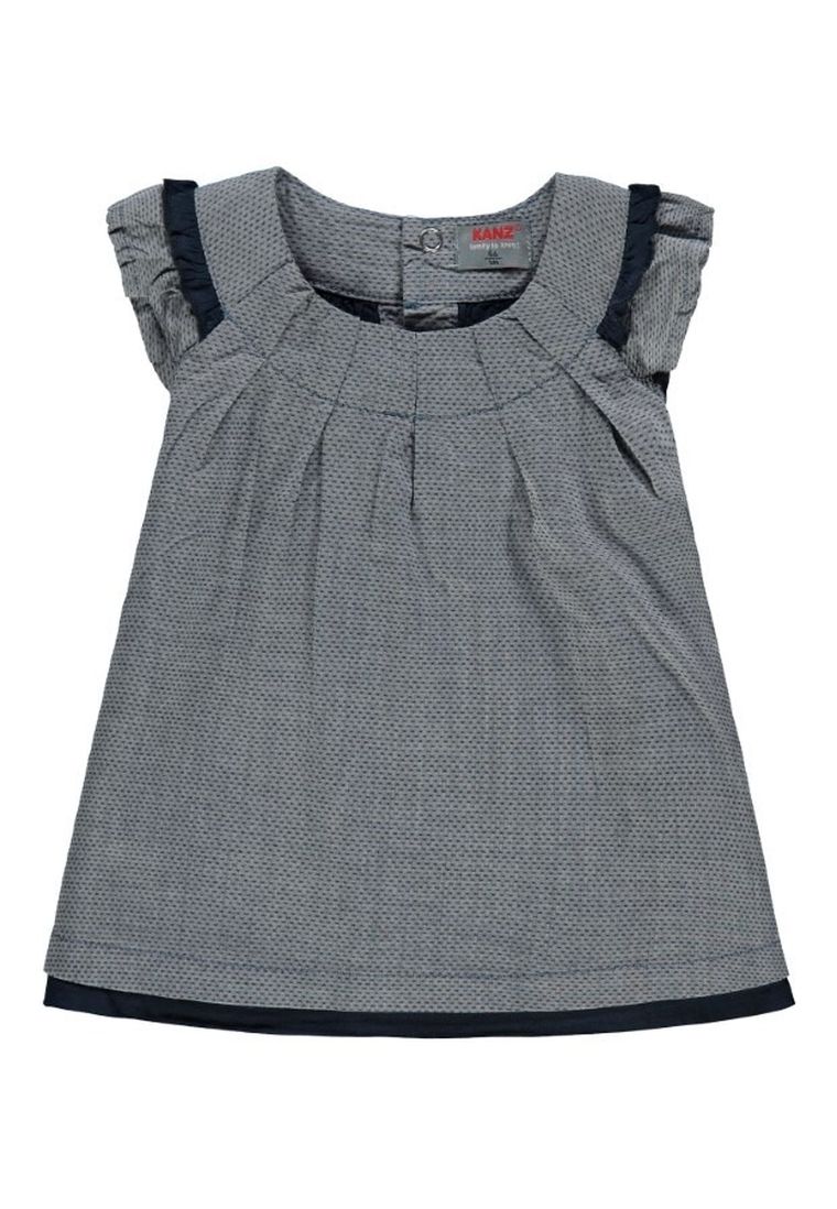 Sukienka dziewczęca z krótkim rękawem, szara, Kanz