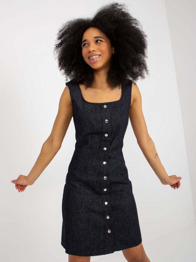 Sukienka jeansowa damska, denim, Lakerta