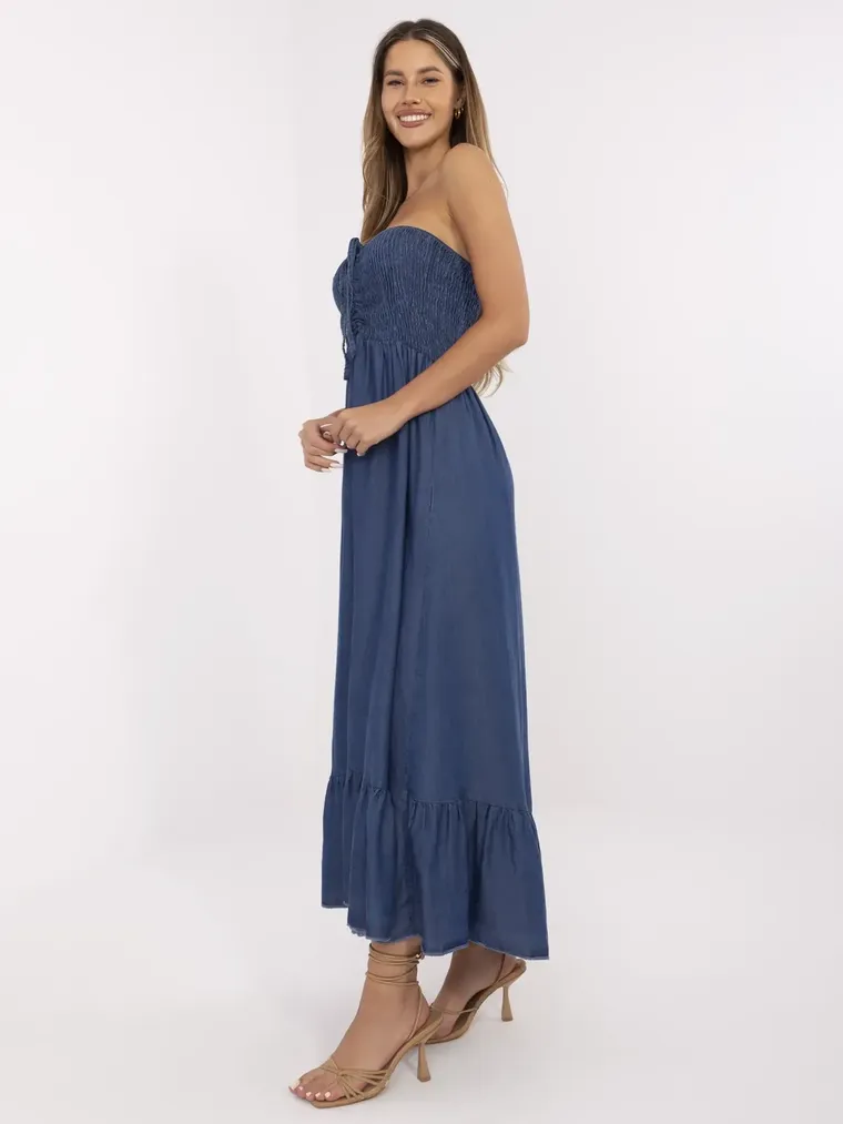 Sukienka jeansowa damska, niebieska, Italy Moda